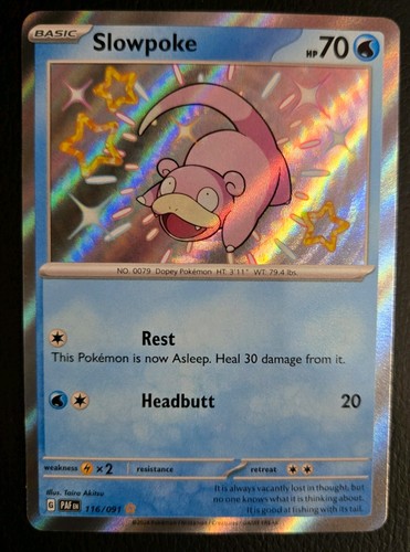 Pokemon TCG Paldean Fates Slowpoke 116/091 SV: Paldean Fates Baby Shiny Holo NM