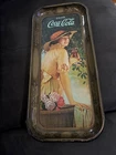 Vintage Coca Cola metal serving tray WW I Girl reproduction