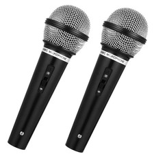 Dmopipp 2PCS Fake Microphone Prop, Plastic Pretend Play Microphone for Hallow...