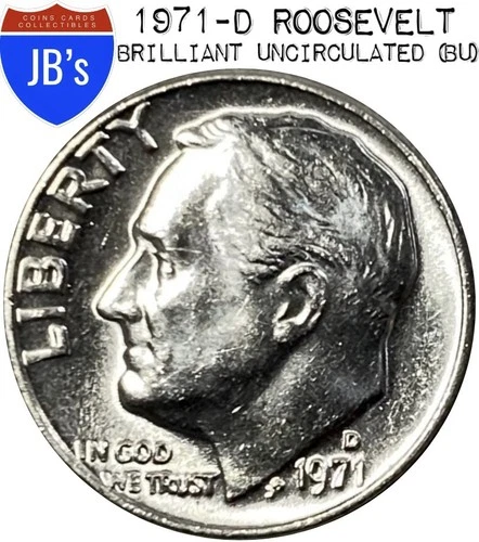 1971-D Roosevelt Dime 10c - BRILLIANT UNCIRCULATED (BU)