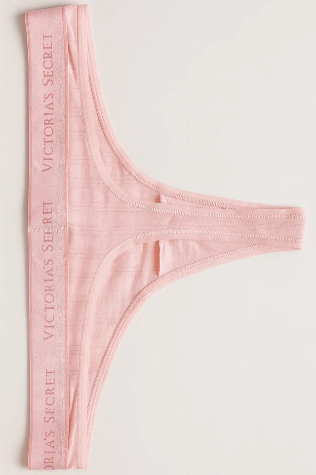 Victoria’s Secret Mujer Logo Tanga Panty | Rosa Blanco Borgoña Gris | M L Foto 4 de 4