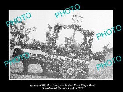 Sydney Nsw Ixl Fruits Captain Cook Parade Float c1917 Old Large Historic Photo