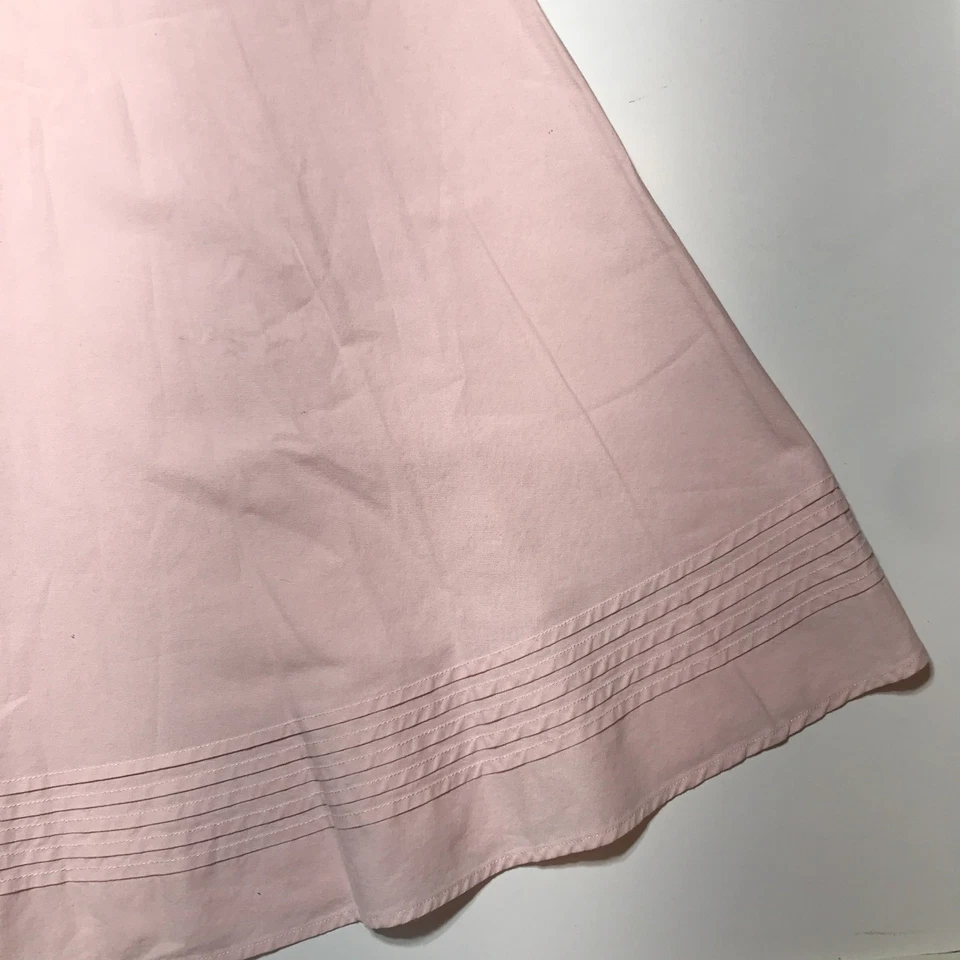 Lauren Ralph Lauren Womens 10 Tuck Flare Pleated Long Skirt in Light Pink Cotton - Image 4 of 4