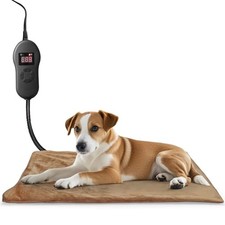 Pet Heating Pad with Timer, Adjustable Temperature, Temp Adjustable 19"x15"