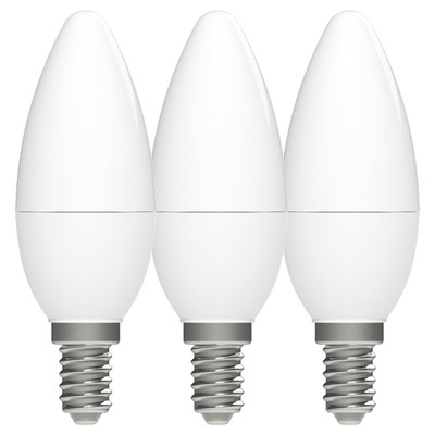 LED Kerze Leuchtmittel Glühbirne Lampe E14 4,9W warmweiß Opal C35 3-Pack