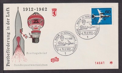 Flugpost Berlin Brief toller Umschlag SST Kongreßhalle Ballon Rakete Flugzeug