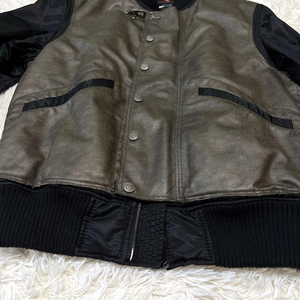 Armani дракон вышивка стадиона куртка из искусственной кожи куртка переключатель Boa - Изображение 4 из 4