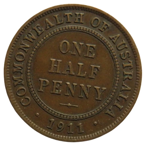 1911 Australia Half Penny — photo from another recent sale