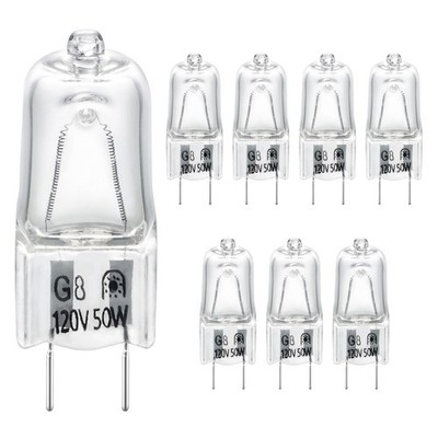 8-Pack 6912A40002J Microwave Halogen Light G8 120V 50W-8Pack, White