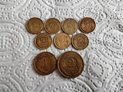 france 8 pieces bronze alu type morlon de 1931 a1941 voir photos - Photo 1/2
