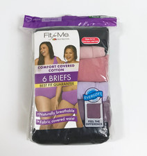 Fruit of the Loom Fit for Me Comfort Covered Cotton Briefs 6 Pack Size 9