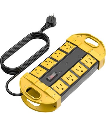 CCCEI Outdoor Power Strip Weatherproof with 8 Plug Waterproof Extension Cord 6Ft