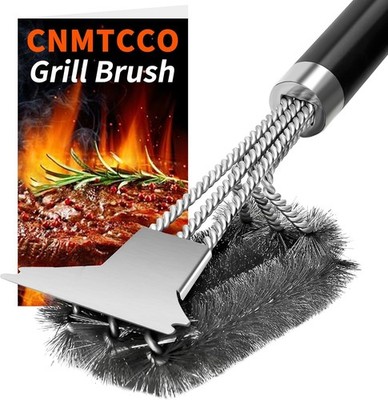 BBQ 3-in-1 Stainless Steel Grill Brush with Scraper & Long Handle for GAS