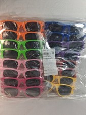 Kids Neon Colors Party Favor Supplies Unisex Sunglasses Pack of 16 Beach Party