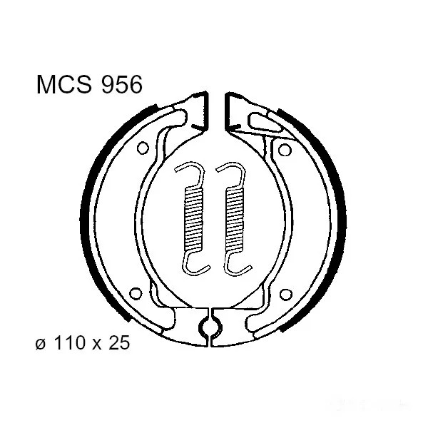Bremsbacken Hinten TRW MCS956 FüR Yamaha DT 80 MXS Bj. 1984-1985-image