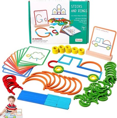 Bausteine Sticks & Rings - Kreatives STEM Spielzeug für Kinder - Lernspielzeug