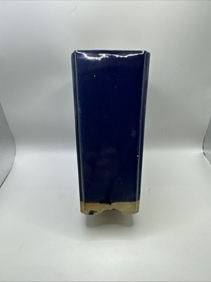 Exotic High Fired Glazed Square 8.25 X 4 X 4 Tapered Blue Bonsai Pot Hand Made