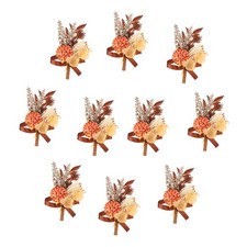 10pcs Orange Boutonnieres for Men, Artificial Flower Pocket Corsage Leaf