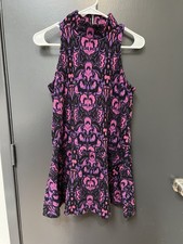 Free People Amelia Knit Mini Halter Dress Women's Size XS Purple/Black/Pink