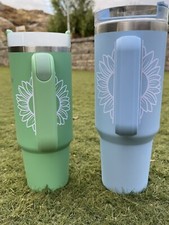 Stanley Tumbler Accessories Floral Flower 40oz 30oz Handle Vinyl Sticker Decal