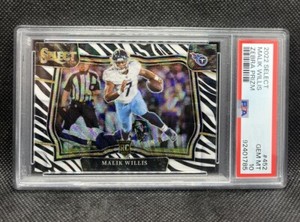 Malik Willis Rookie ZEBRA PRIZM Field Level 2022 Select Football #452 PSA 10 RC