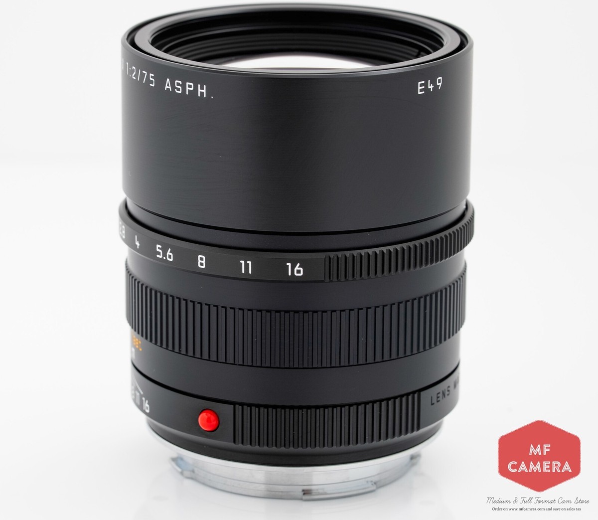 Leica APO-Summicron-M 75mm F/2 ASPH. Lens Black #11637. 6bit