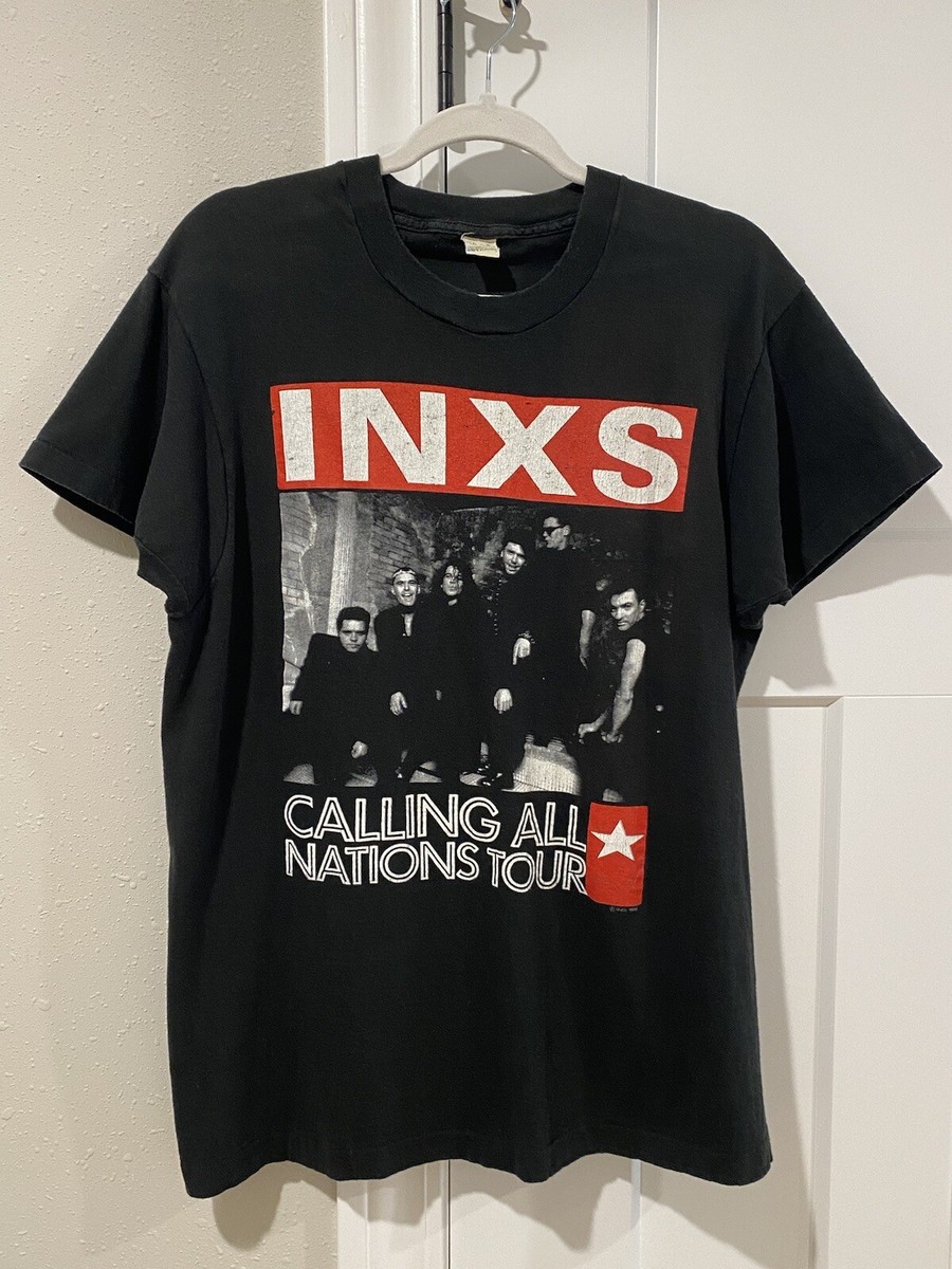 Vintage 80s INXS Calling All Nations Tour Band Shirt USA Adult  