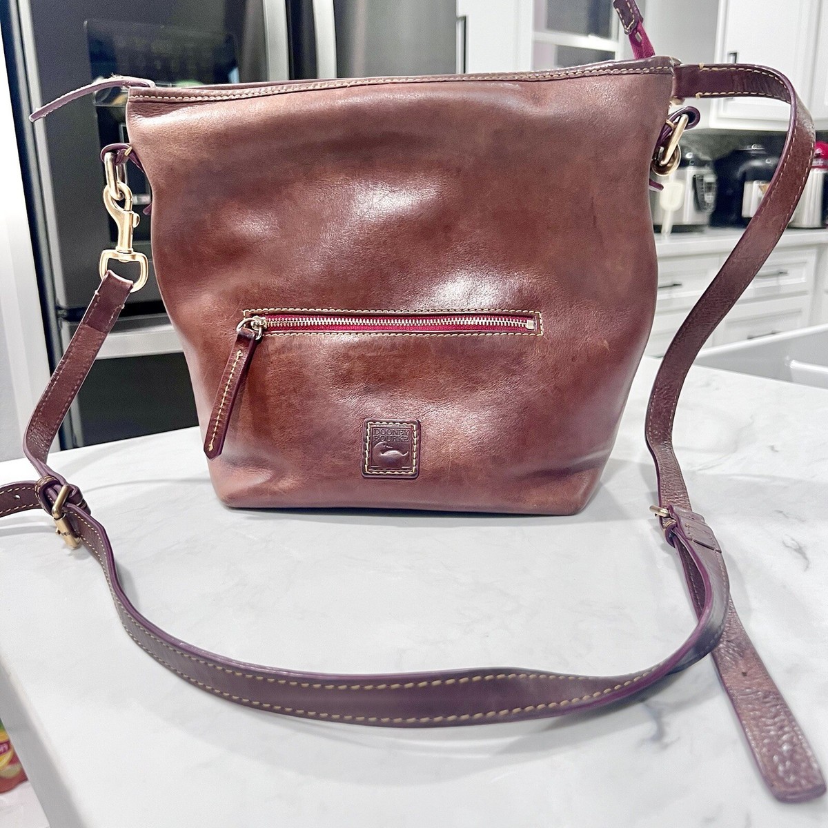 Vintage Dooney Bourke Florentine Zip Crossbody Shoulder Bag