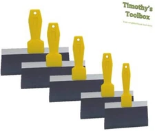 5-Piece Wal-Board Drywall Wall Board Taping Knife Set Blue Steel 6-8-10-12-14"