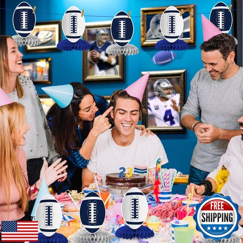 8pcs Cowboys Football Party Decorations Blue Football Table Centerpieces Cowb - 第 3/5 張圖片
