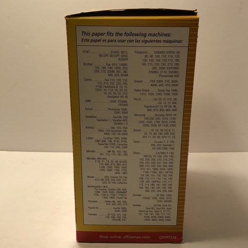 Office Max Fax Paper 5 Rolls 8 ½” Wide x 98 Feet Long Fax Machine - Picture 3 of 5