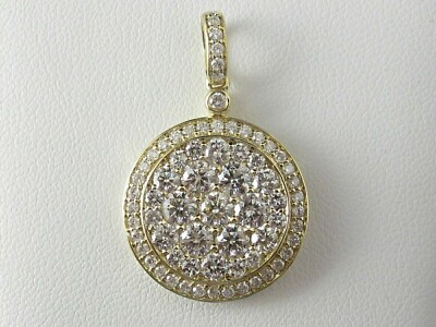 2.00 Ct Round Cut Diamond VVS1/D Pendant With Free Chain 14K Yellow Gold Finish