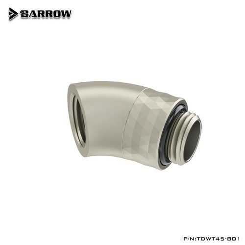 Barrow G1/4 Dazzle Series Male Rotary to 45 Degree Female Angle - White Silver - 第 2/3 張圖片
