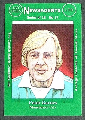 Matchbox Label Jay Dees Newsagents Football Peter Barnes Manchester City ME567