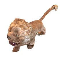 VTG Wind ~Up Lion Shakes Tail Open Mouth Faux Fur Realistic  5” Made In Japan