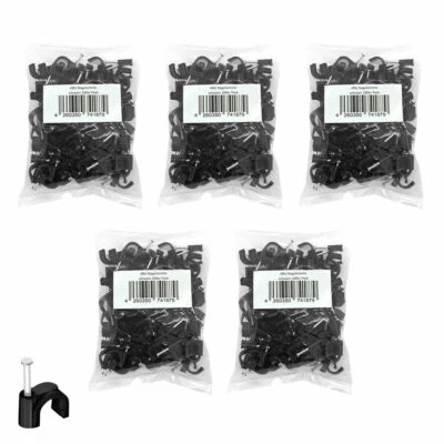 ARLI 500x Nagelschelle 7 mm Kabelschelle Nagelschellen Kabel Nagel schelle schwarz