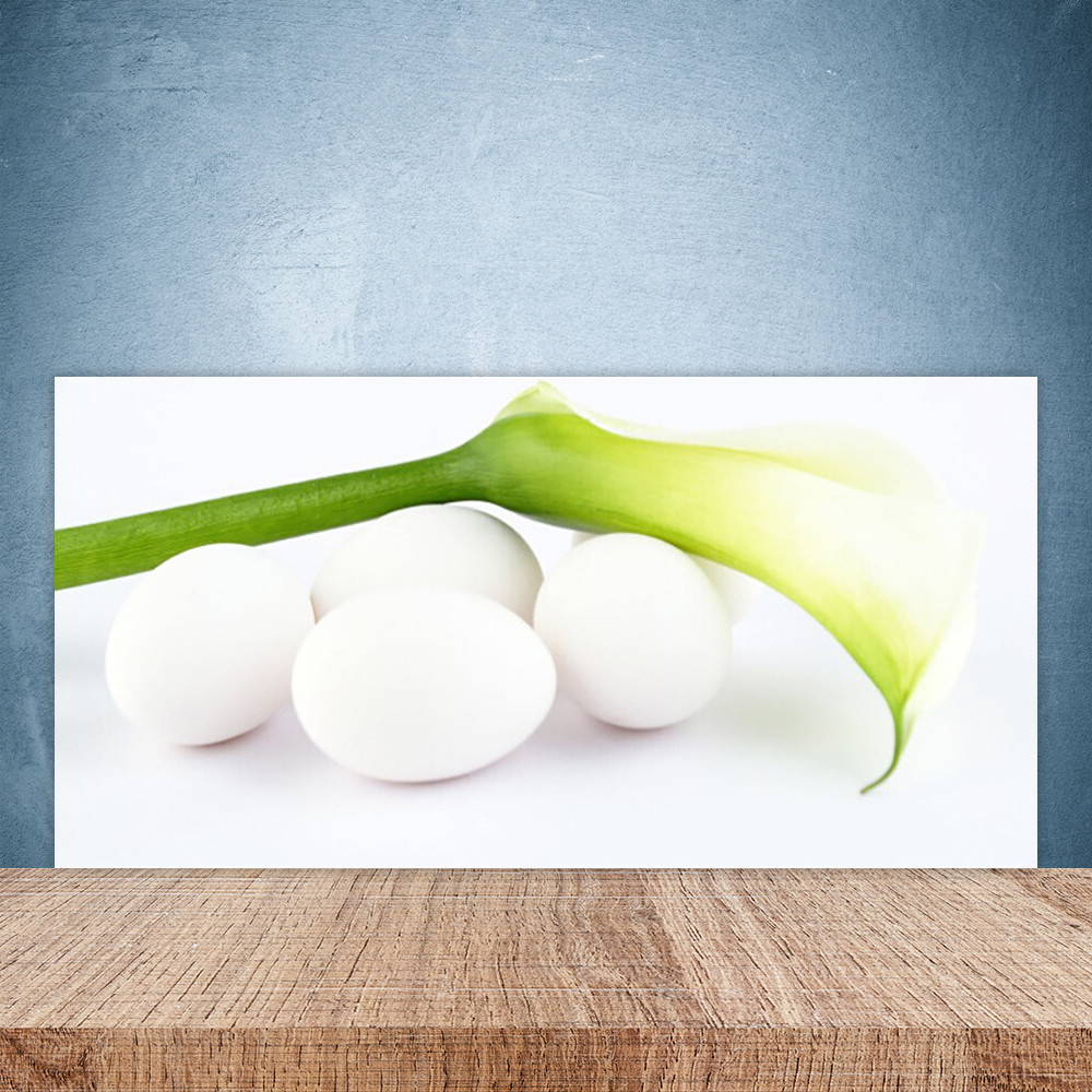 Crédence de cuisine en verre Floral Œufs 100x50 cm pour protection murale
