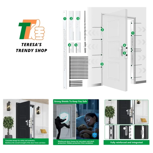 46" Heavy Duty Door Reinforcement Set for Jamb, Frame & Hinges, Included 9/64...
