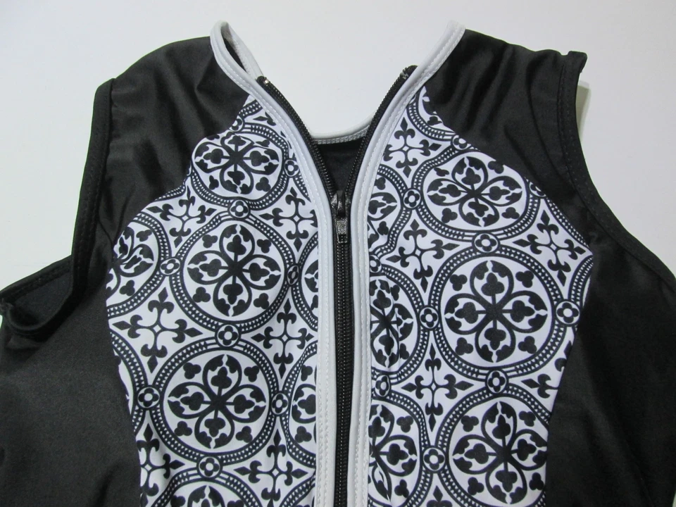 Unbranded Womens Size M One Piece Swimsuit Black Wireless Lined Zipper Front - Image 4 of 4