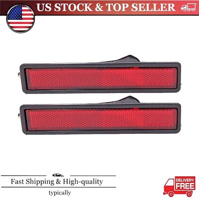 Pair Of Red Bumper Side Marker Light Lamp Fit For 1984-1991 BMW E30 3 Series New