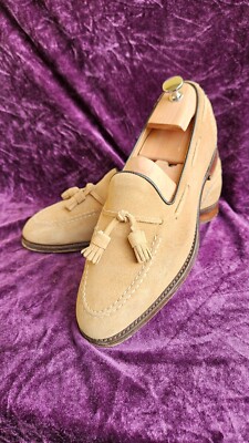 Herren Mokasins '' Joseph Cheaney '' Größe 41,5/42 ( 8 ) Beige Wildleder
