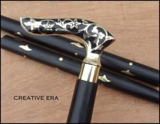 Antique Brass Victorian Handle Wooden Vintage Style Designer Walking Stick Cane