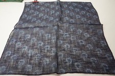 Isaia Blue Geometric Hand Rolled 100 Linen Pocket Square Made in Italy