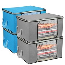 2 Packs Clothes Storage Bag 90L Large Capacity Foldable Closet Organizer Box