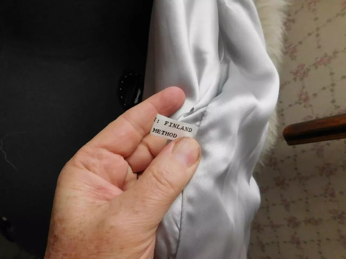 Blue Fox Coat Luxury Full Length Super Fine Fur Silver Satin Lined