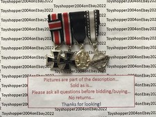 German WW2 1957 Army Veteran Bundeswehr 4 Miniature Medal Bar Iron Cross Kurland