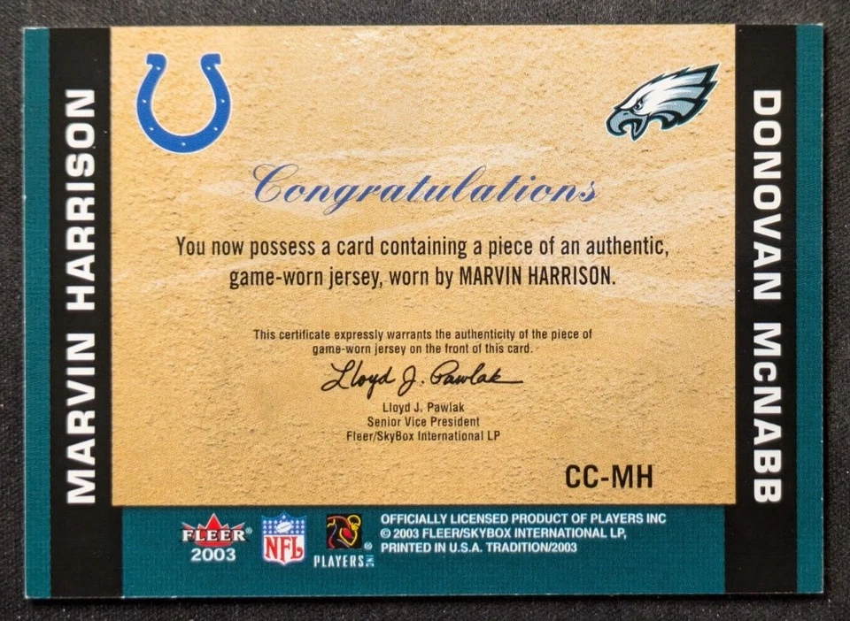 2003 Fleer Tradition - Classic Combinations Memorabilia #CC-MH Donovan... - Image 2 of 2