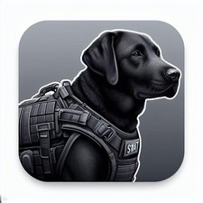 Tactical Dog Sticker | Black Labrador Waterproof Vinyl Decal