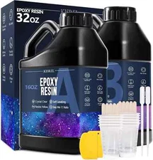 KISREL Epoxy Resin 32OZ Crystal Clear Epoxy Resin Kit No Yellowing No Bubble Art