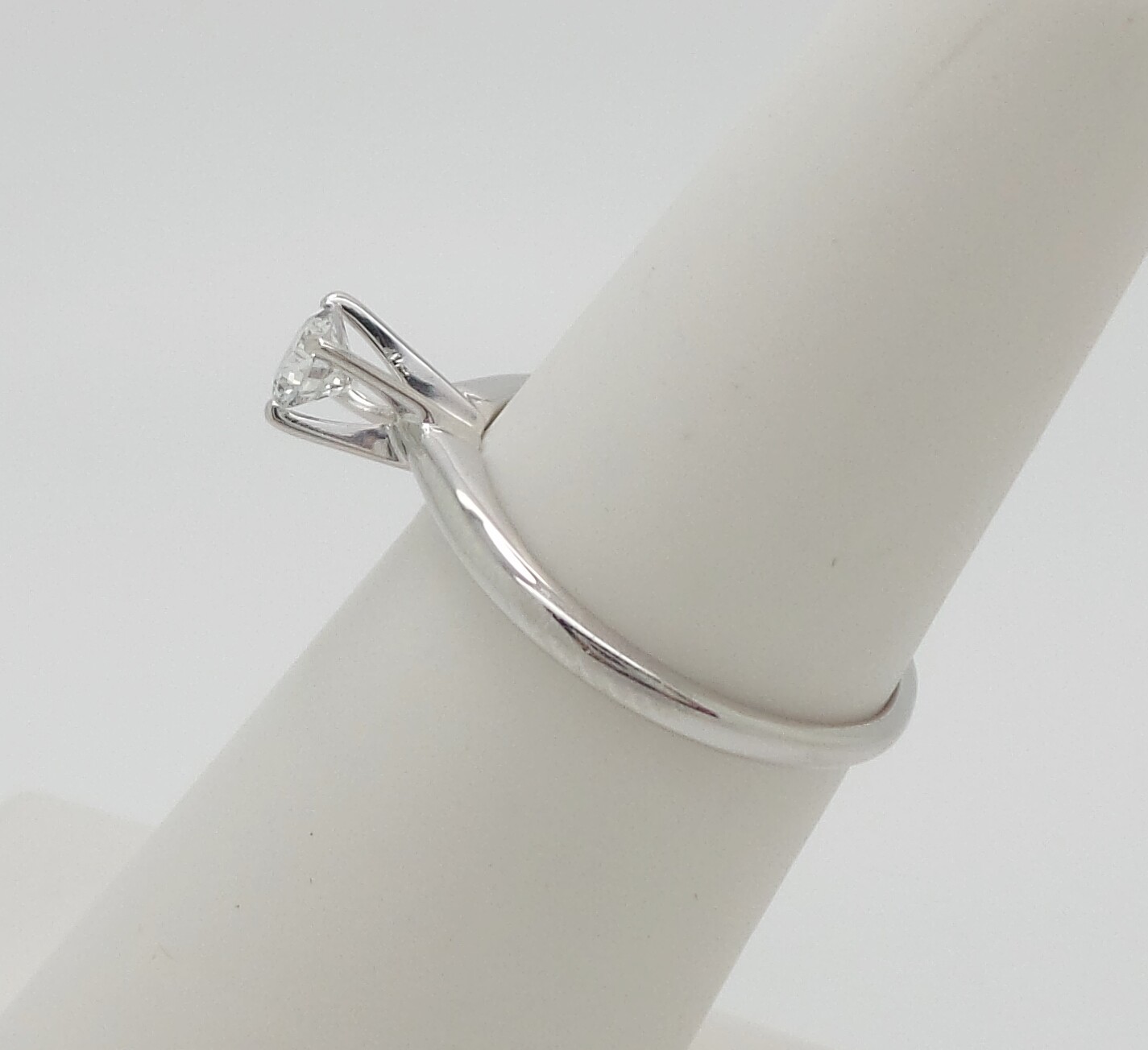 1/4CT Natural Round Diamond Solitaire Engagement Wedding Ring 14K White Gold